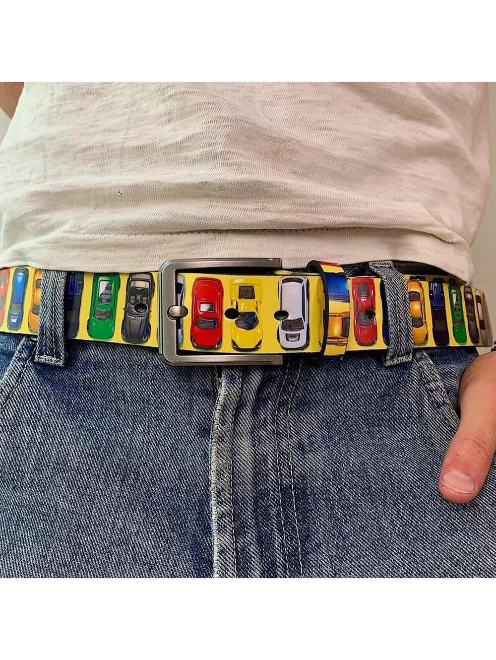 Y2k style Toy Car yellow Belt. Very cool unique belt. Y2k style. 41 inches - Picture 5 of 8